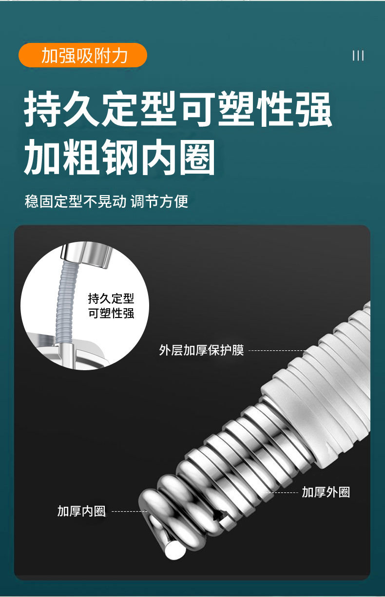 Non-drilling household showerhead bracket, bathroom showerhead accessory fixing wonder, universal showerhead base hook undefined