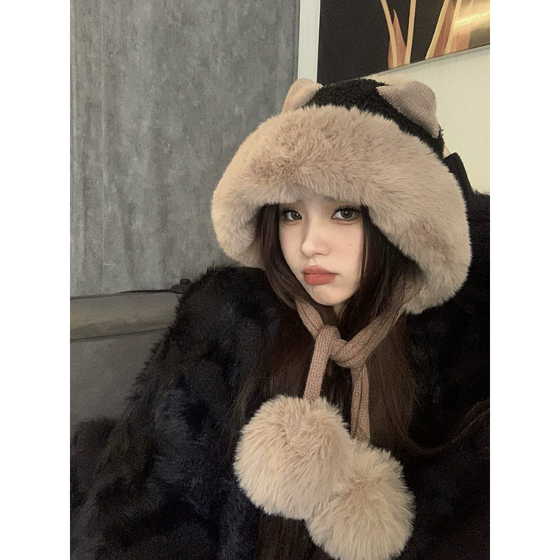 Зимняя милая бархатная шапка для тепла
