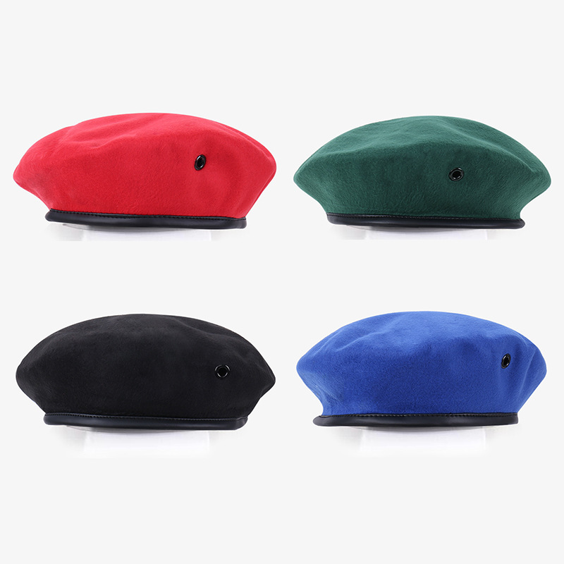 Cross-Border Popular Wool Beret Hat, Special Forces Military Hat, Men's Security Hat, Versatile Woolen Beret, Performance Hat