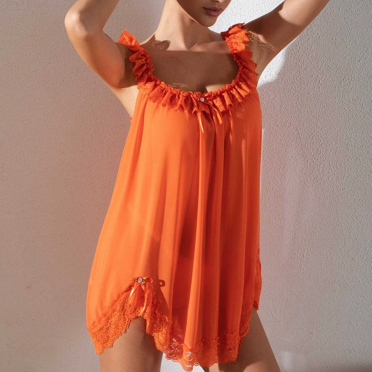 Трансграничная Принцесса Юбка Дворцовый Стиль Женская Эротическая Пижама Сетка Конфля Сексуальная Кружевная Ворота С Воротным Воротным Шлем Ночные Платья 1141