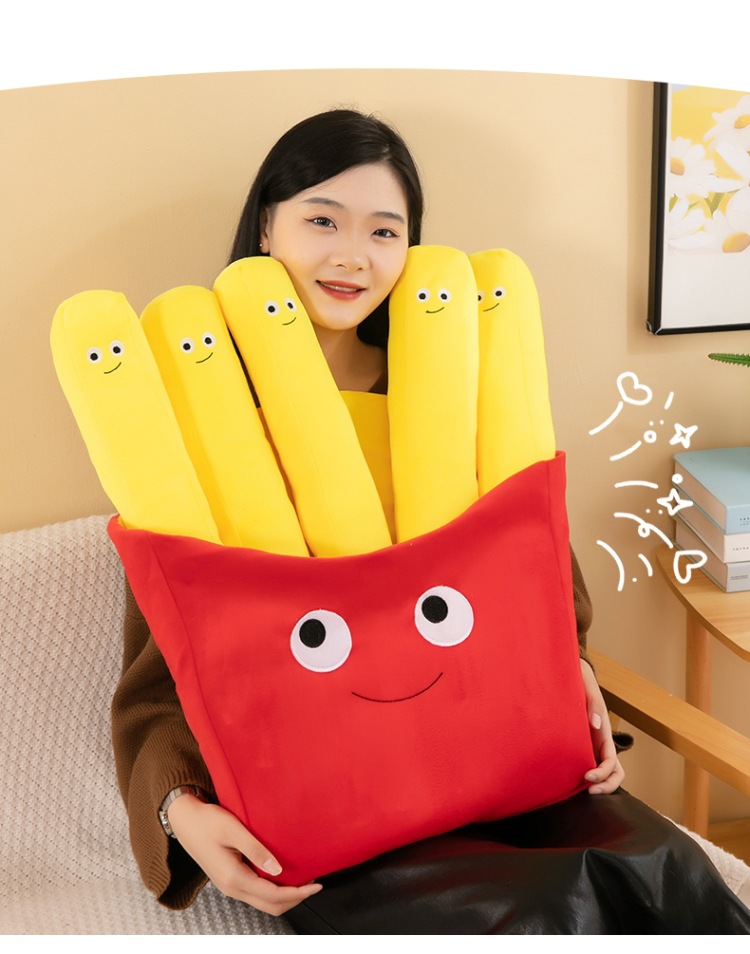 Cross-Border French Fries, Burger Pillows, Pizza Plush Toys, Dolls, Children's Activities, Friends Gifts, Foreign Trade Wholesale