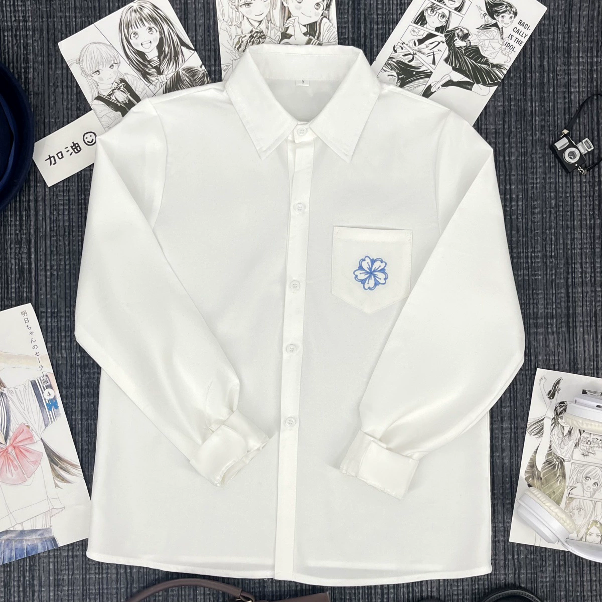 [Flower Bell Girl] Оригинальная летняя униформа JK в консервативном стиле, белая рубашка с квадратным воротником и классной униформой, выпускная студенческая форма
