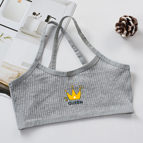 【Second Shipping】Pure Cotton Children's Underwear Double Layer Fleece Bralette for Elementary School Girls and Middle-Aged Children Strappy Backless Top