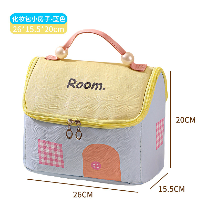 Little house cosmetic bag-blue