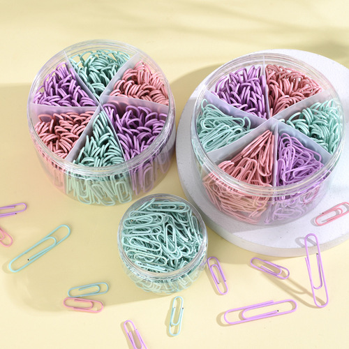 Macaron color paper clips 28MM 33MM 50MM color paper clips plastic wrapped paper clip folders exclusively for cross-border supply