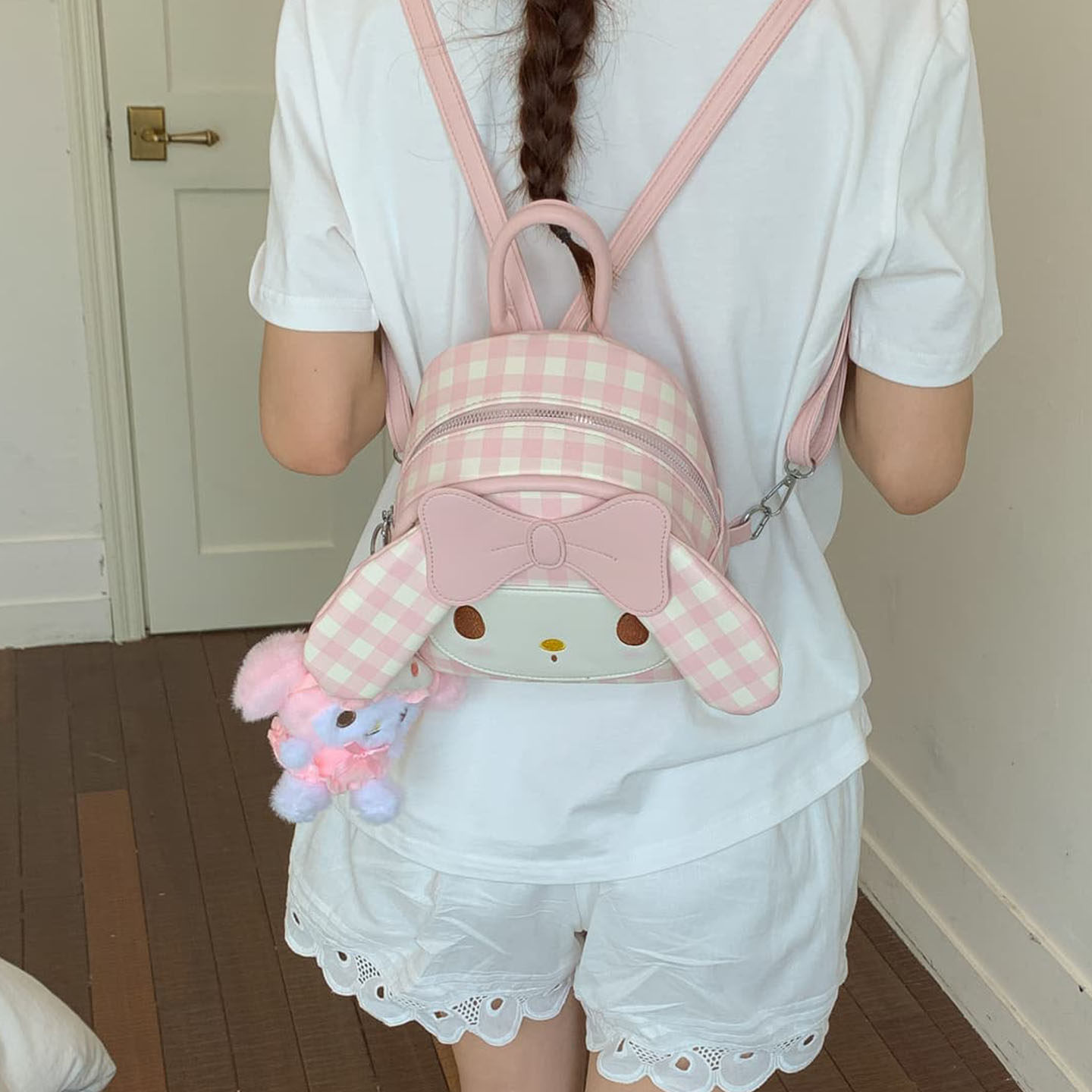 Mochila de dibujos animados para viajar en verano mochila de niños a cuadros adorable 2026 mini nuevo estudiante popular dulce