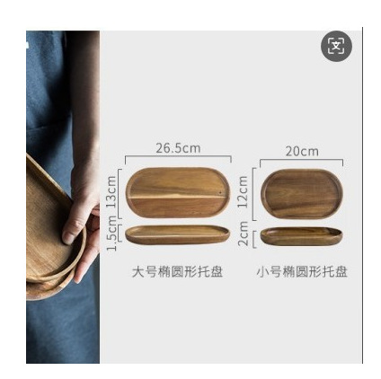 Decoración de postre boda cumpleaños accesorios de decoración mango de cobre Acacia bandeja de madera pastel platos de bocadillos estante de exhibición