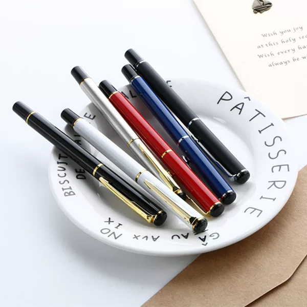 Metal signature pen black frosted neutral ink pen advertising gift pen lettering pen can be printed logo