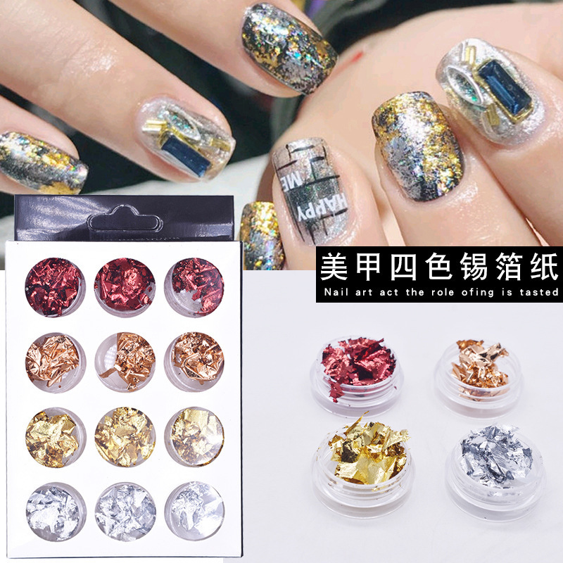 12 colores de uñas belleza Ojo Maquillaje Glitter lentejuelas cerámica suave fruta pieza perla polvo Delgado mezclado accesorios la joyería BRICOLAJE