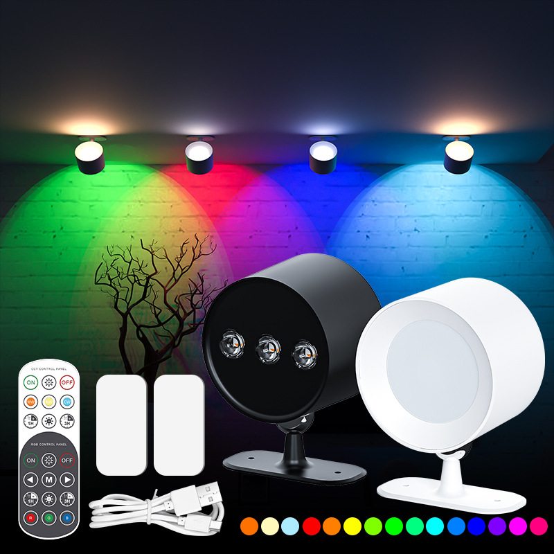 Luz LED magnética con control remoto, 15 colores, recargable, estilo “ojo de gato”, ideal para decoración o vitrinas
