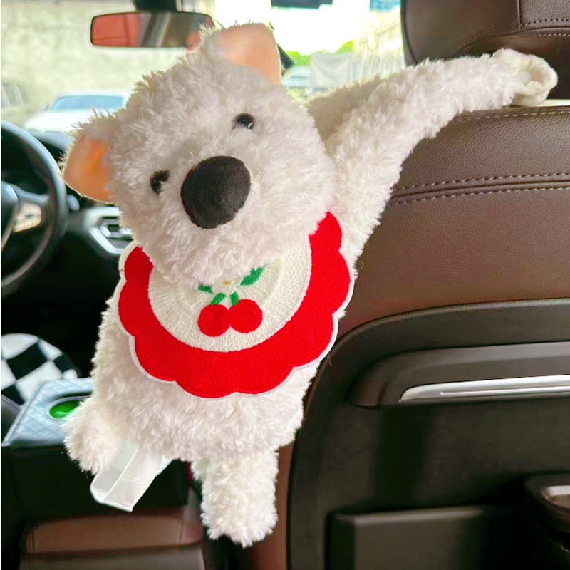 Chezai Pipihou Tissue Box – Car tissue box/set Cartoon Cute Monkey - dog-tissue-box-apron-red-cherry