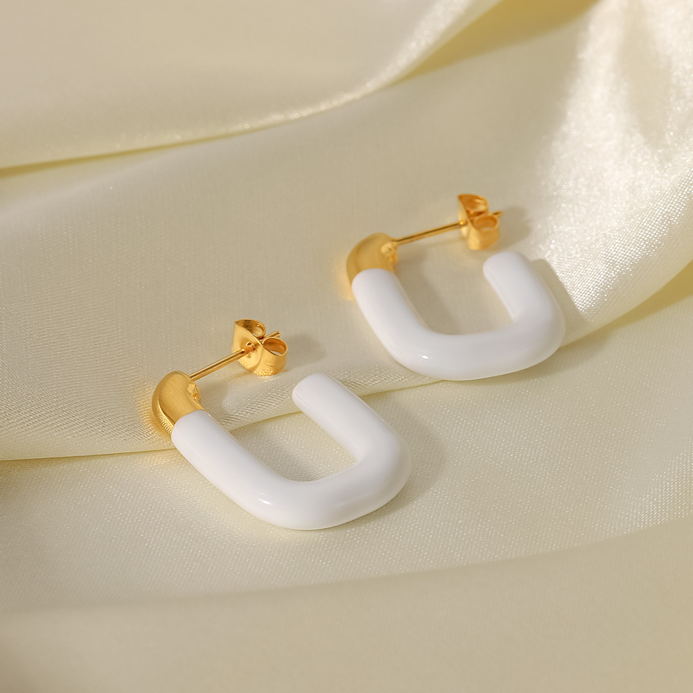 Fashion U Shape Stainless Steel Ear Studs Plating Stainless Steel Earrings