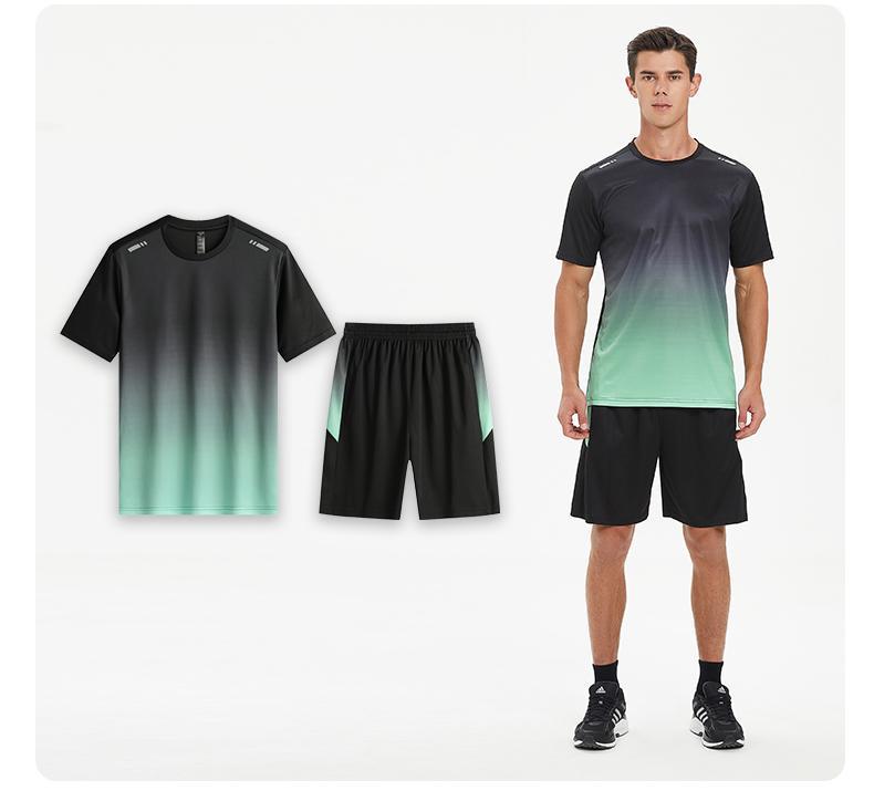 Adult sports and leisure set, football training team uniform, running sportswear, fitness suit, quick drying short_voghion.com