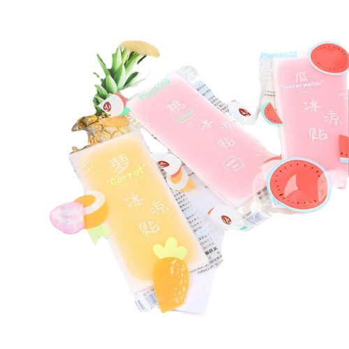 Wholesale summer creative cooling stickers, cartoon ice stickers, student military training cooling stickers, fruity flavor
