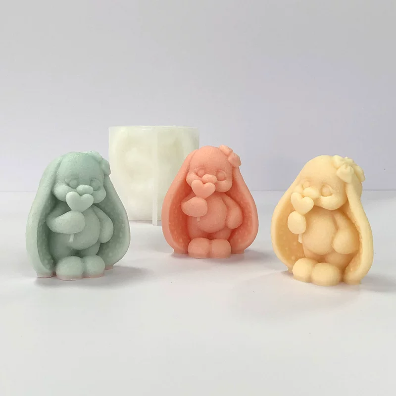 Cartoon rabbit, aromatherapy, candle, silicone mold, DIY