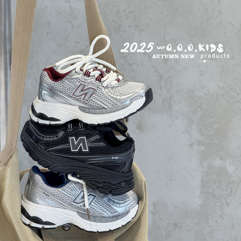 QQO童鞋 2025秋季新款儿童运动鞋时尚女童跑鞋网面透气男童老爹鞋|undefined