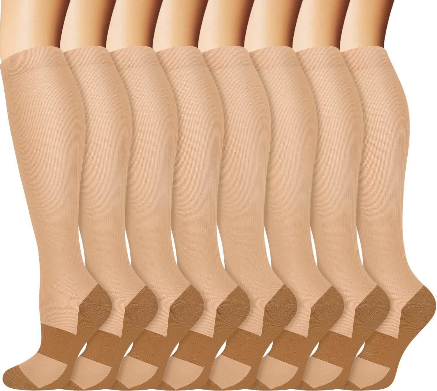 Calcetines de compresión transfronterizos Calcetines de pantorrilla Calcetines elásticos Deportes Ciclismo Correr Calcetines de yoga Calcetines de compresión de tubo largo para hombre Spot para mujer