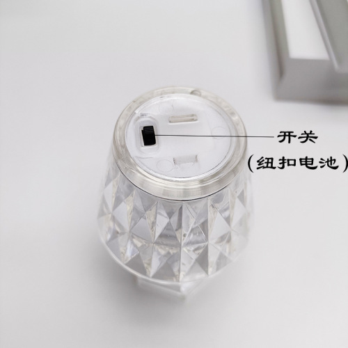 Simple and stylish rhombus mushroom small table lamp children's handmade DIY main body led atmosphere desktop night light