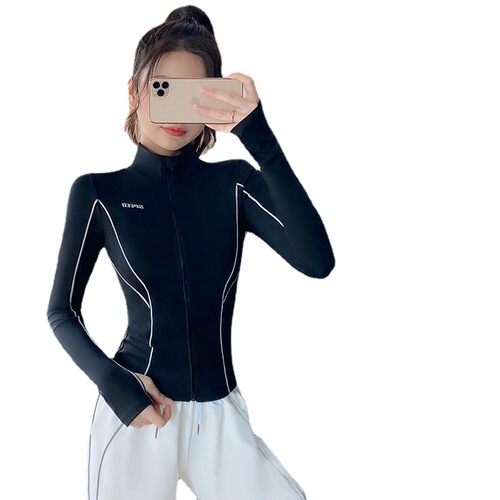 Yoga clothes for women, tight-fitting and slimming,  spring and summer new sports long-sleeved tops, running jackets, fitness clothes suits