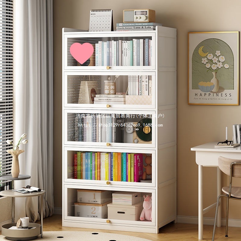 新款书柜带门儿童书架落地置物架家用防尘储物柜展示柜客厅收纳柜