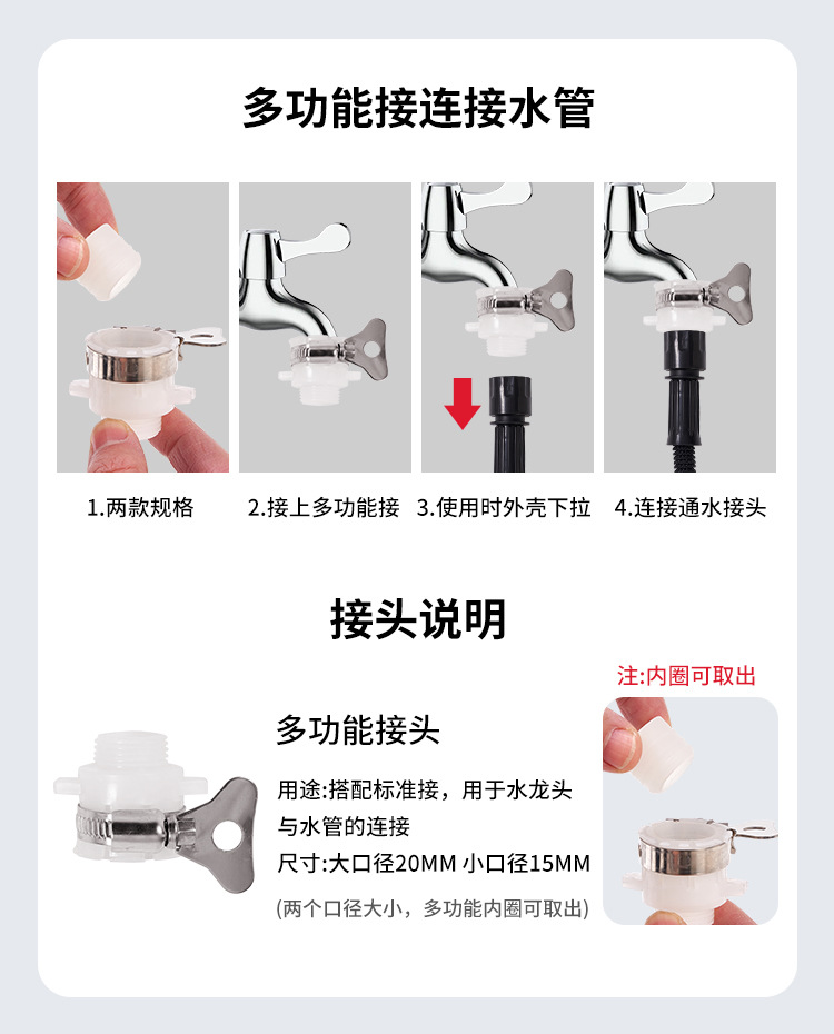 Advanced Telescopic Hose Set, High-Pressure Triple Telescopic Hose, Car Wash Water Gun Set, Watering Flowers, Watering Vegetables, Washing the Yard