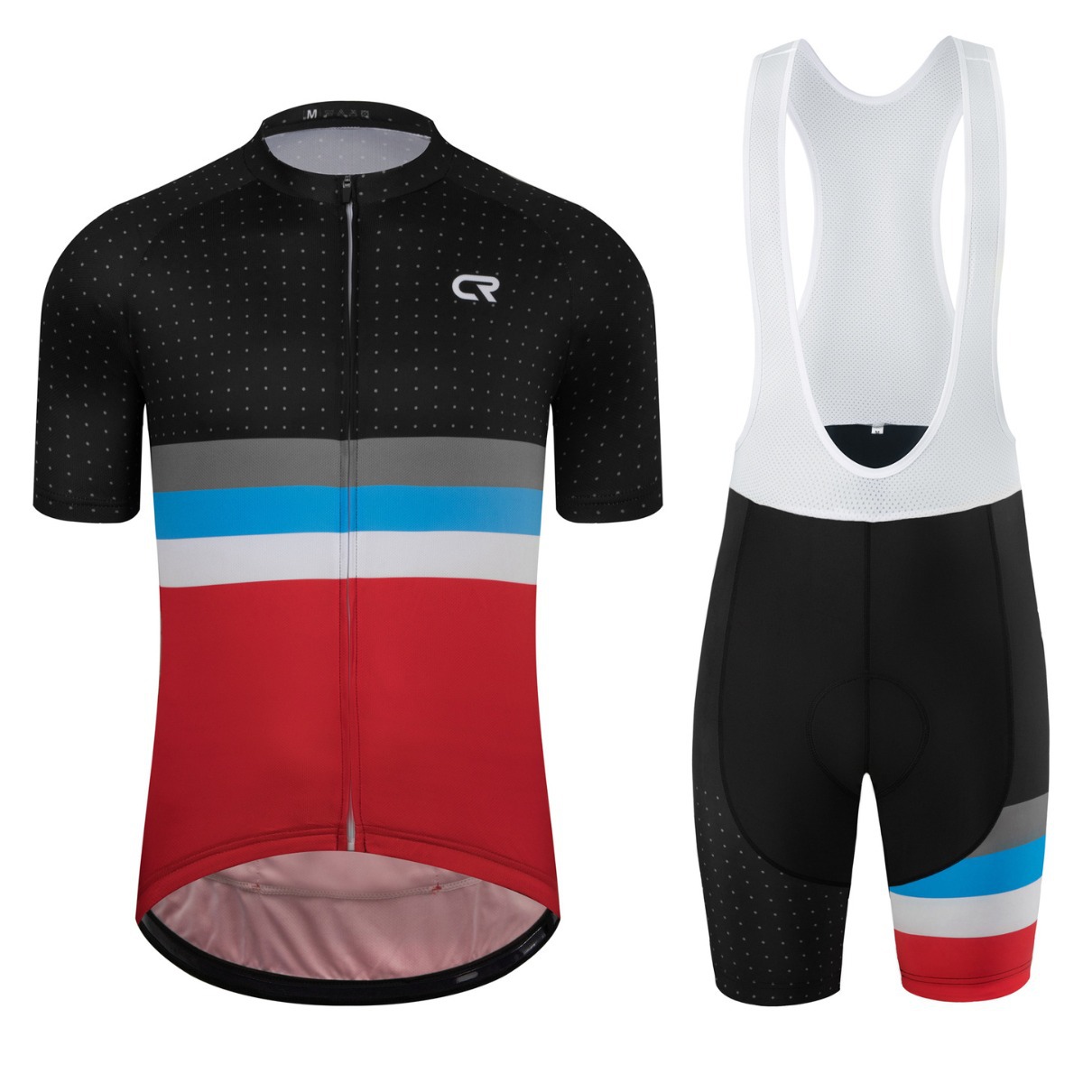 Summer Short Sleeve Cycling Jersey Set Riding Short Sleeve Plus Bib Shorts High Density Sponge Cushion