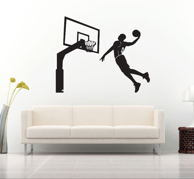 New style dunk sports carved wall stickers living room bedroom decorative wall stickers self-adhesive wholesale TR0426