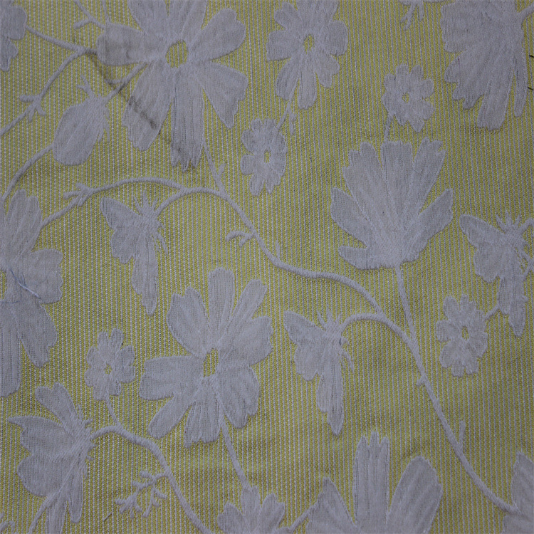 水仙花图案色织梭织提花布面料适用于服装装饰沙发布鞋子布