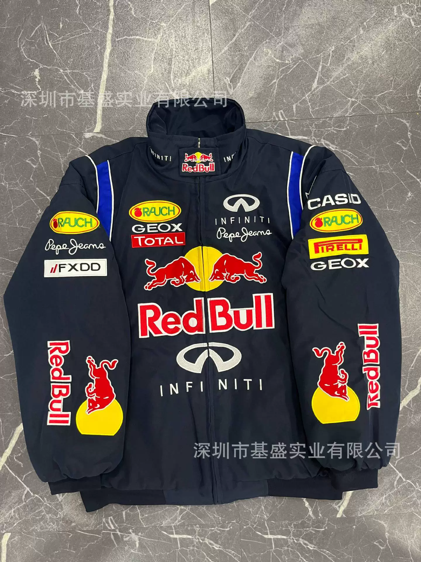 Racing Winter Down Jacket, Custom Embroidered Jacket, Insulated Jersey, Multiple Sizes