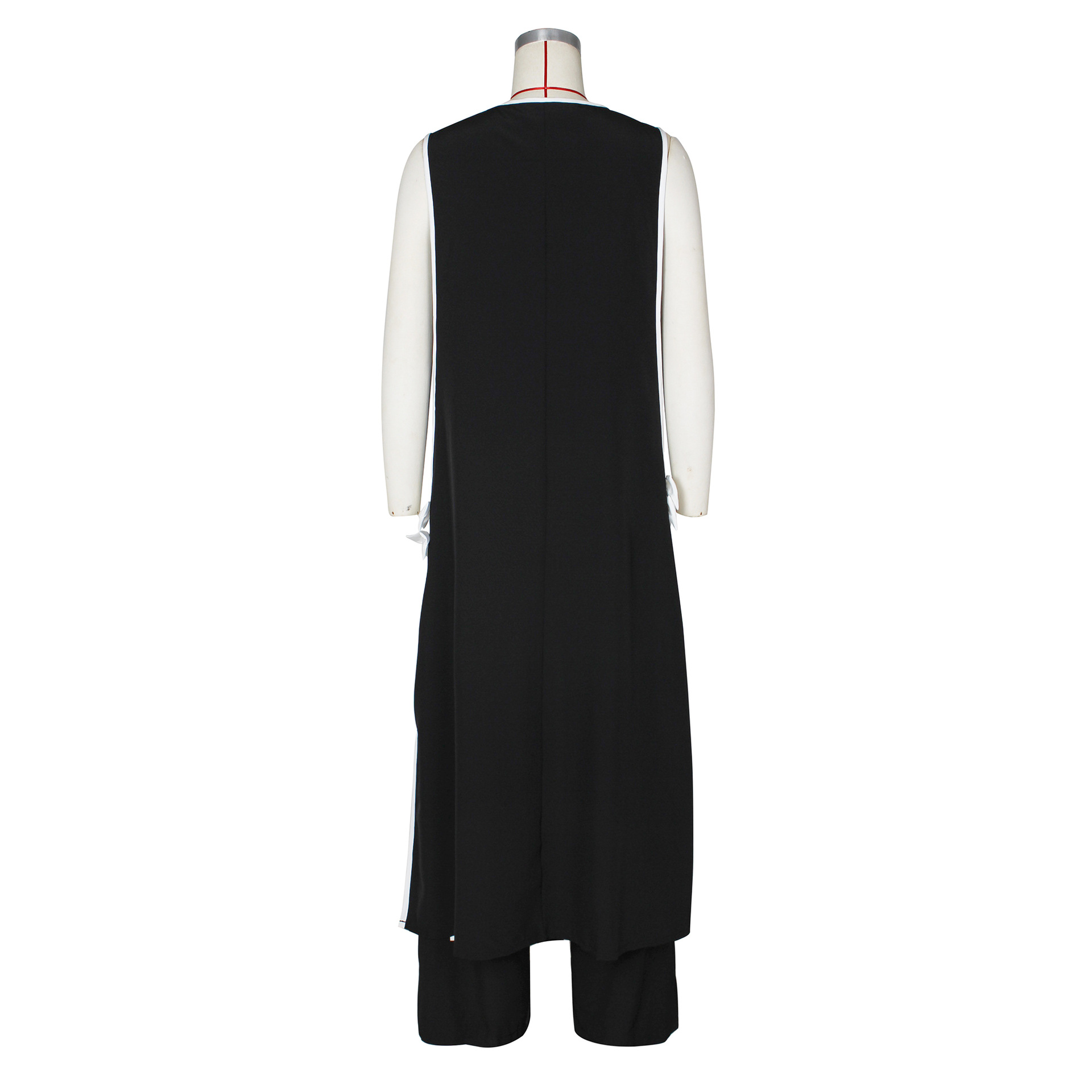 Women's Clothing Hot sale fashion ladies suit sexy camellia bow sleeveless long vest dress wide leg pants suit_voghion.com