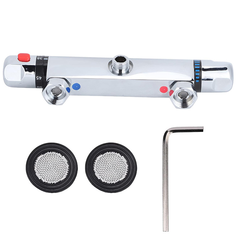 Intelligent constant temperature all copper mixing valve dark solar electric water heater shower suit hot and cold faucet