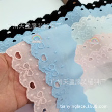 天盈粉色爱心蝴蝶结棉布蕾丝花边洛丽塔女装服装纺织辅料现货优惠