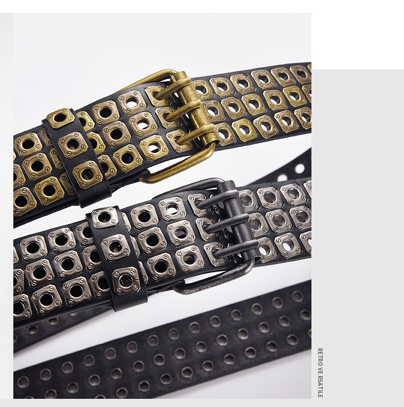 2024 Cintura trendy personalizzata in stile PU personalizzato Liuding Hollow Air Eye 2024 per uomo e donna_voghion.com