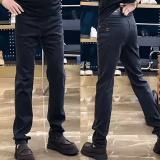 黑色牛仔裤男秋冬新款轻奢简约修身直筒裤高端潮牌百搭弹力休闲裤