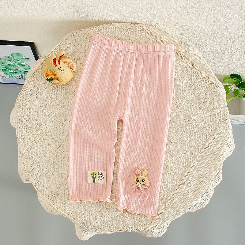 Girls' Pants Summer Thin 2025 New Children's Clothing Summer Children's Cropped Shorts Stylish Leggings for Baby Girls