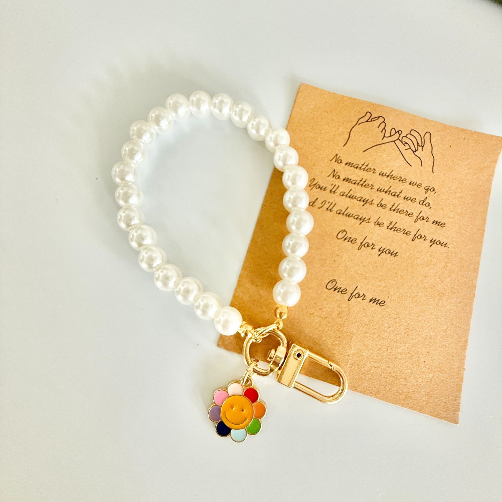 Nuevo amor creativo pulsera llavero colgante colgante accesorios de perlas joyas rojas en línea al por mayor