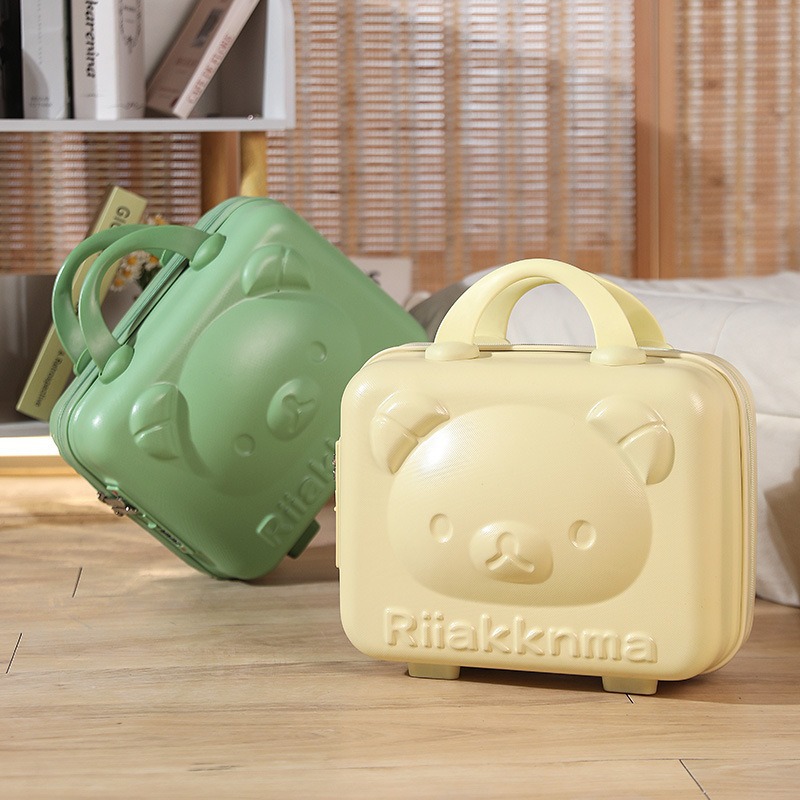 Mini maleta de oso de dibujos animados lindo para niños de 14 pulgadas, maleta de contraseña, maleta de almacenamiento, maleta de embarque, regalo de mano