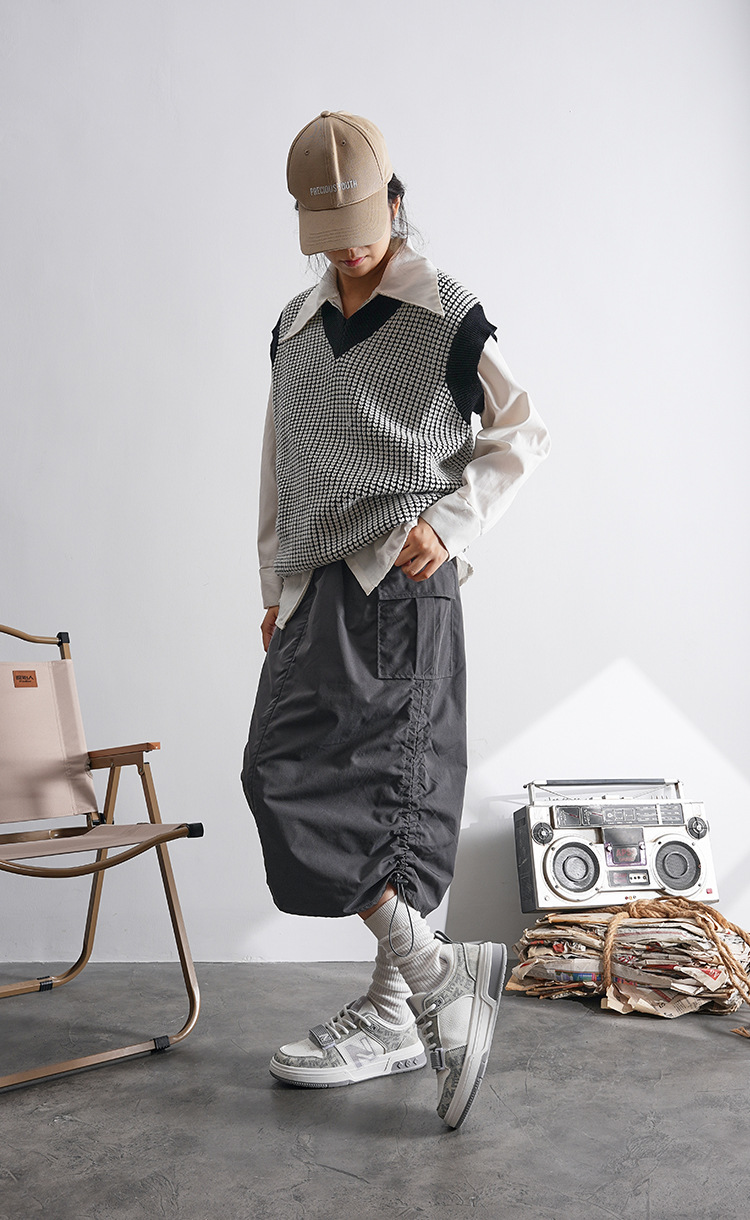 Giày sneaker unisex cổ thấp phong cách thể thao đường phố đế dày — 598-2 Trắng Đen chi tiết 3