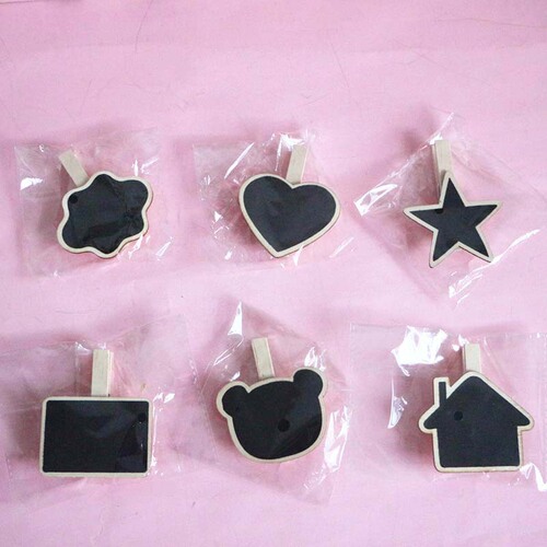 Wooden blackboard photo holder, message note decoration, creative home furnishings, cute message board small holder