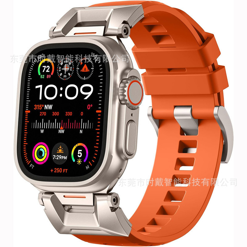 Suitable for Apple Watch High-End Applewatch 8Th Generation Watch with Fluororubber Strap Iwatch9 Strap