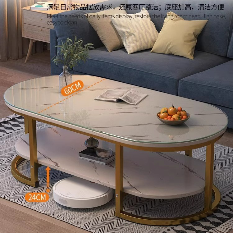 Mesa de café hogar sala de estar moderna simple Internet celebridad mesa pequeña apartamento pequeño Luz de lujo mesa de té de vidrio templado sofá mesa auxiliar