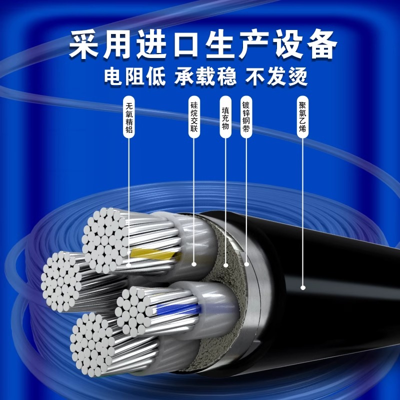 铝芯电缆线3 4 5芯16 25 35 50 70 95 120平方三相四线电缆线
