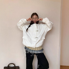 CXI 美式高街外套秋季新款休闲宽松OVERSIZE工装夹克学院风棒球服