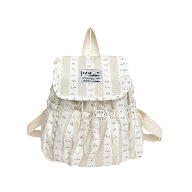 2026 nueva mochila de alta capacidad de moda simple mochila de estudiantes de secundaria a rayas de color contrastante popular dulce hombro