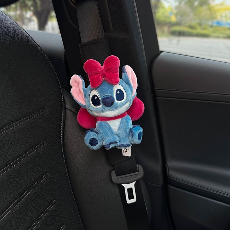 Authentic Stitch Car Seatbelt Shoulder Pad Car Seatbelt Decoration Stitch Doll Toy for Women