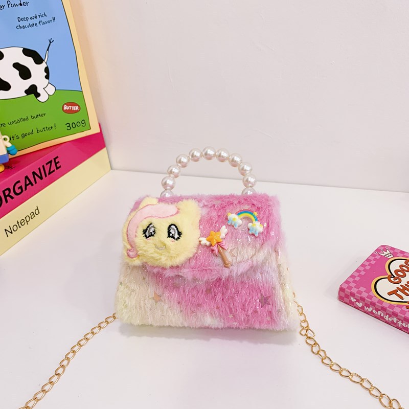 Otoño e invierno nuevos bolsos para niños lindos bolsos de piel de felpa accesorios bolsos de princesa celebridades de Internet bolsos de moda para niñas