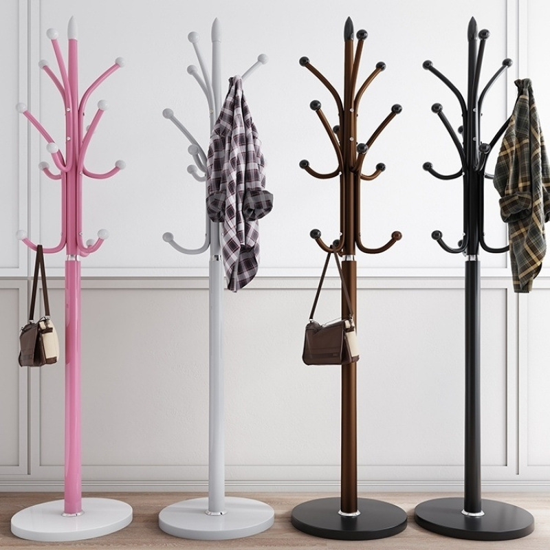Percha de gorras de piso percha de ropa de dormitorio percha de ropa vertical moderna percha de ropa roja percha de bolsa de sala de estar doméstica