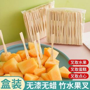 Disposable fruit fork fruit stick cake fork snack dessert children's household stick bamboo fruit fork factory