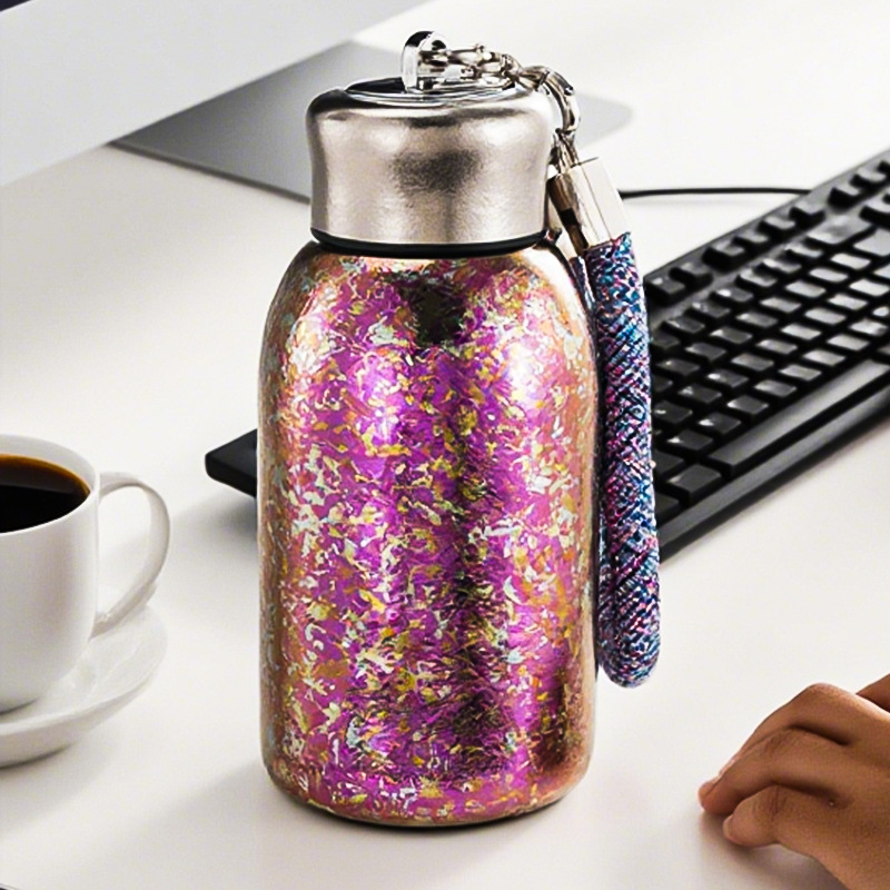 Taza de aislamiento de titanio puro de alto valor nominal de doble capa de titanio taza de bolsillo creativa taza de agua compacta y conveniente taza de negocios de alta calidad para hombres y mujeres