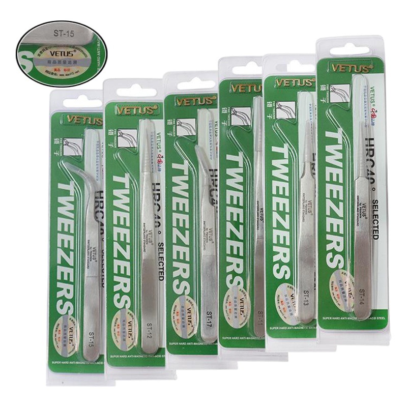 VETUS genuine goods stainless steel anti-static tweezers grafting eyelash high precision clip eyebrow eyelash tool